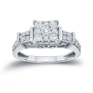 Sparkling Yaffie Cluster Diamond Engagement Ring, 3/5ct TDW in Gold