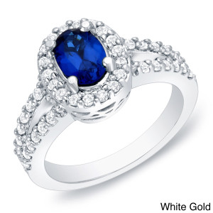Sapphire and Diamond Engagement Ring with 3/5 ct TDW by Yaffie Gold