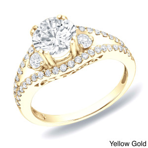 Certified Yaffie Gold 1.25 Carat TDW Engagement Diamond Ring