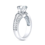 Gold Split-Shank Engagement Ring with Three Stunning Diamonds, Totaling 1 1/4 Carats