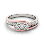 Shine Bright with Yaffie Two-Tone Gold 2-Stone Diamond Ring in 1/2ct TDW