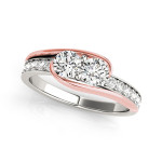 Shine Bright with Yaffie Two-Tone Gold 2-Stone Diamond Ring in 1/2ct TDW