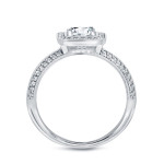 Certified Princess-cut Diamond Halo Bridal Ring Set with Yaffie 1 1/2ct TDW White Gold Sparkle