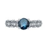 Engage in Style with Yaffie White Gold Blue and White Diamond Ring, Totaling 1 1/4 Carat Weight