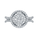 Sparkling Yaffie Engagement Ring with 1 1/6ct TDW White Gold Diamond Cluster.