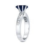 Blue Sapphire and Diamond Ring with 1/2ct Each in Yaffie White Gold