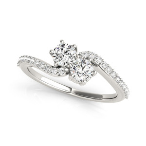 Double the Sparkle: Yaffie White Gold Ring with 1/2ct TDW of Round Cut Diamonds