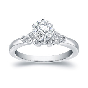 White Gold 1ct TDW 3-Stone Diamond Engagement Ring by Yaffie