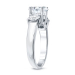 Certified White Gold 3-stone Engagement Ring with 2ct TDW Round-cut Diamonds by Yaffie