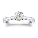 Round Diamond Solitaire Engagement Ring with 1/2ct TDW by Yaffie Gold