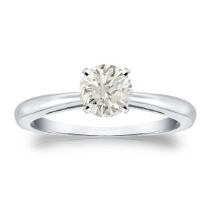 Round Diamond Solitaire Engagement Ring with 1/2ct TDW by Yaffie Gold