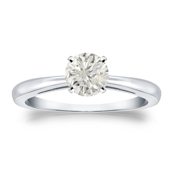 Round Diamond Solitaire Engagement Ring with 1/2ct TDW by Yaffie Gold