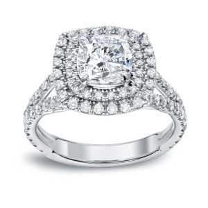 Certified Cushion Cut 2ct TDW Diamond Engagement Ring - Yaffie Gold