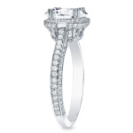 Certified Cushion Diamond Engagement Ring in Yaffie White Gold, 2.25ct TDW