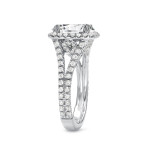 Stunning Yaffie White Gold Ring with Halo Cushion-cut Diamonds - 4.33ct TDW for Engagements