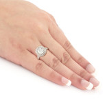 Certified Cushion-cut Double Halo Engagement Ring with 4 1/5ct TDW: Yaffie White Gold Beauty