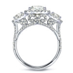 Certified Cushion Cut Diamond Ring - 5ct TDW by Yaffie White Gold