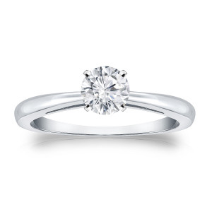 Platinum Yaffie Engagement Ring featuring 1/3ct Round Diamond Solitaire