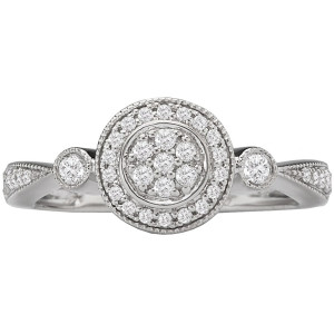 Say 'I do' with the Yaffie White Gold Princess Diamond Halo Ring