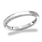 Rhodium-Plated Sterling Silver Bridal Set with Cubic Zirconia Emerald Cut Center & Three Stone Design by Yaffie