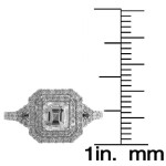 Double Halo Emerald-Cut Diamond Engagement Ring with 1 4/5ct TDW in White Gold by Yaffie
