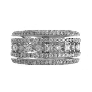 Fashionable White Gold Ring with Sparkling 1 1/10ct TDW Diamonds by Yaffie