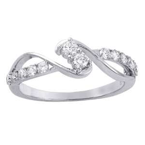 Yaffie White Gold 2-Stone Diamond Anniversary Ring with 1/2ct TDW