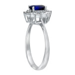 Blue Bliss Oval Sapphire and Diamond Engagement Ring in White Gold by Yaffie