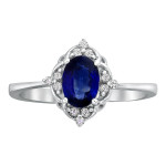 Blue Bliss Oval Sapphire and Diamond Engagement Ring in White Gold by Yaffie