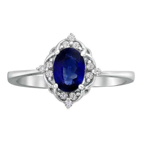 Blue Bliss Oval Sapphire and Diamond Engagement Ring in White Gold by Yaffie