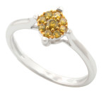 Sparkling Love: Yaffie 0.19ct Yellow Trated Diamond Engagement Ring