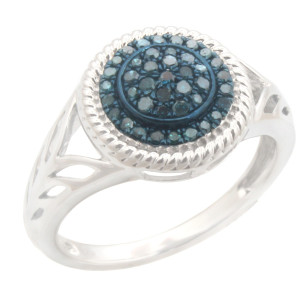 Introducing Yaffie Stunning Blue Traterd Diamond Engagement Ring with 0.25ct Round Cut Brilliance