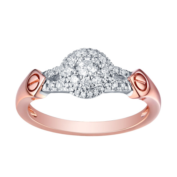 Find Your Perfect Match with Yaffie Latest Designer Engagement Ring: Brilliant 0.38 Carat Round Cut Natural Diamond in White G-H with SI1 Clarity
