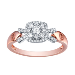 New Yaffie Designer Engagement Ring with 0.57 Carat G-H/SI1 Diamond - Stunning Brilliant Cut in White G-H