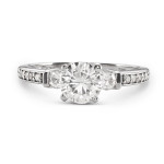 Charles & Colvard Yaffie Gold Ring with 1.32 TGW Forever Brilliant Moissanite in a 3-Stone Setting
