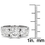 Gold Yaffie Charles & Colvard Moissanite Ring: 3 Stone Brilliance (3.9ct DEW)