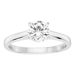 Round Forever Brilliant Moissanite Solitaire Ring in White Gold by Yaffie Charles & Colvard - 1ct DEW