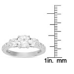 Forever Classic Moissanite 3-Stone Ring in Sterling Silver with Side Accents by Yaffie - 1.62 TGW