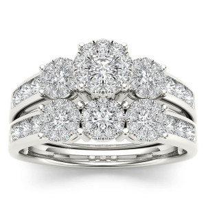 Golden Yaffie Bridal Ring Set with 1ct TDW of Diamond