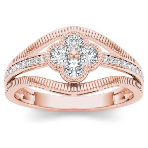 Sparkling Yaffie Rose Gold Diamond Ring with 1/3ct TDW – A Fashionable Statement