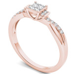 An Exquisite Yaffie Rose Gold Ring with Three Magnificent Diamonds Totaling 1/4ct TDW - Perfect for Your Engagement!