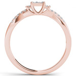 An Exquisite Yaffie Rose Gold Ring with Three Magnificent Diamonds Totaling 1/4ct TDW - Perfect for Your Engagement!