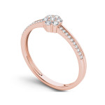 Rose Gold Cluster Ring with 1/5ct TDW of Sparkling Diamonds by Yaffie