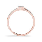Rose Gold Cluster Ring with 1/5ct TDW of Sparkling Diamonds by Yaffie