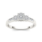 Imperial Trilogy Diamond Engagement Ring with 1/3ct TDW in White Gold by Yaffie