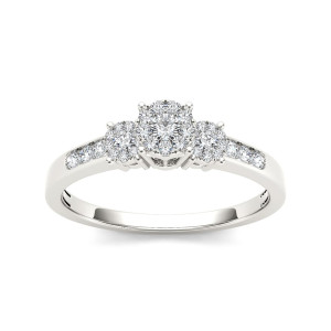Imperial Trilogy Diamond Engagement Ring with 1/3ct TDW in White Gold by Yaffie