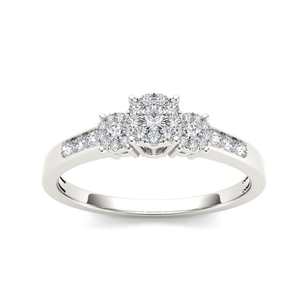 Imperial Trilogy Diamond Engagement Ring with 1/3ct TDW in White Gold by Yaffie