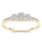 Golden Yaffie Cluster Diamond Engagement Ring with 1/5ct TDW