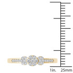 Golden Yaffie Cluster Diamond Engagement Ring with 1/5ct TDW