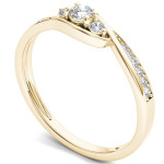 Gold Yaffie Three-Stone Engagement Ring with 1/5ct of Sparkling Diamonds